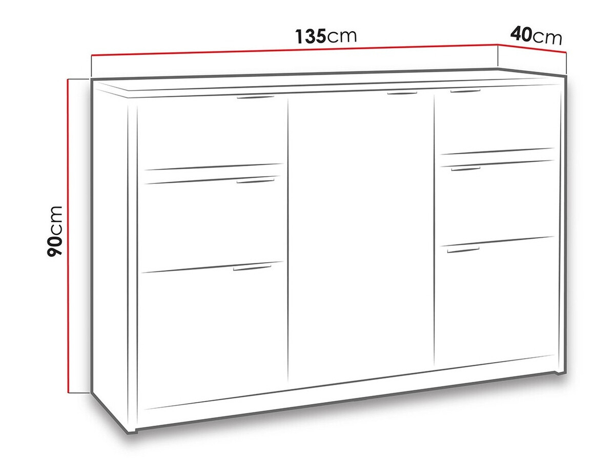 Komoda Fivelbo 101 (Monastery hrast + Sijaj črna)