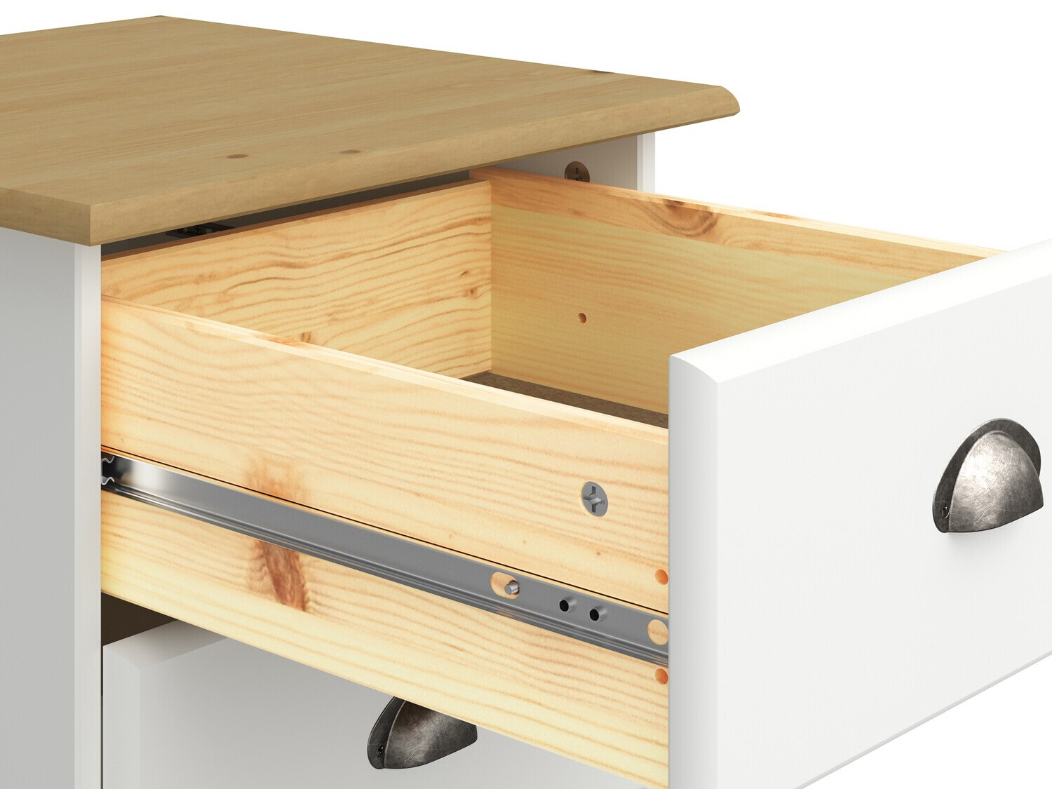 Nočna omarica Denton 1427 (Bela + Svetel les)