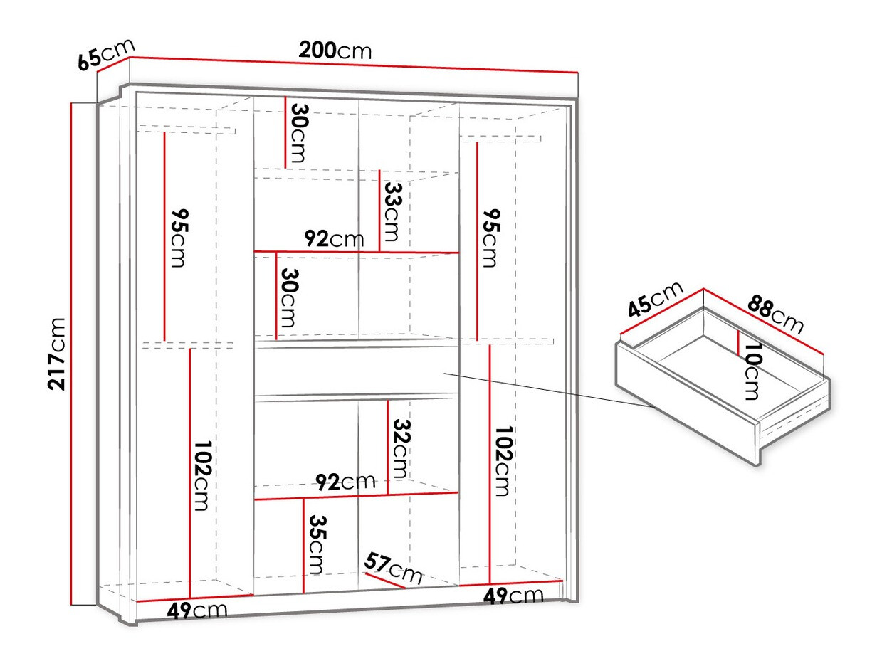 Garderobna omara Honolulu 270
