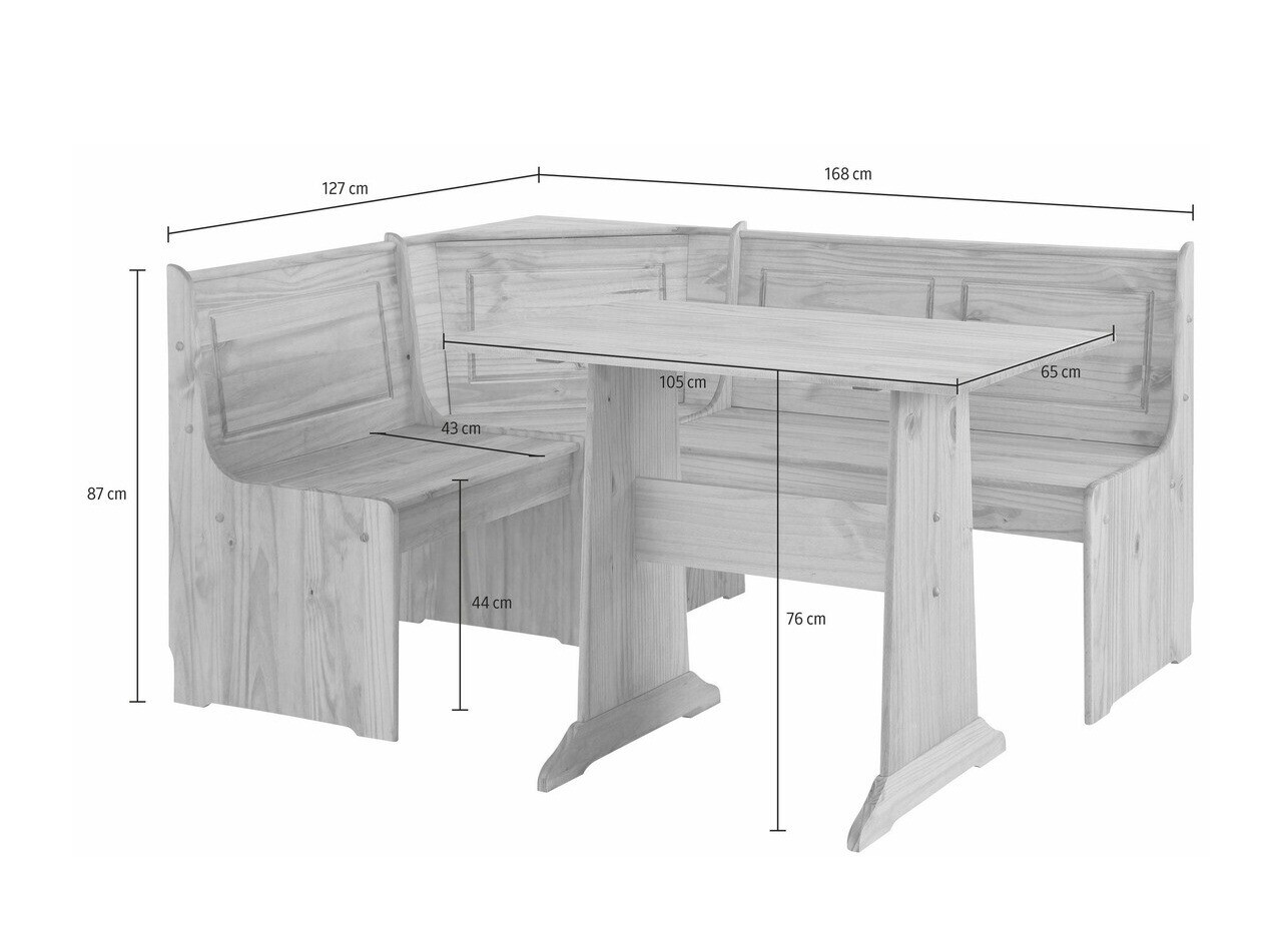 Jedilni kot Denton 204 (Bela + Bor)