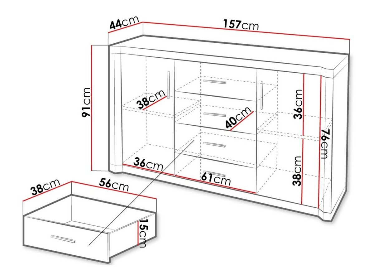 Komoda Lorelie 100 (Tartuf hrast)