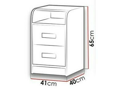 Nočna omarica Akron C103 (Siva + Bela + Modra)