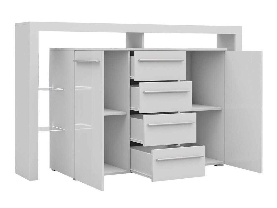 Komoda Nashville 106 (Bela + Sijaj črna)