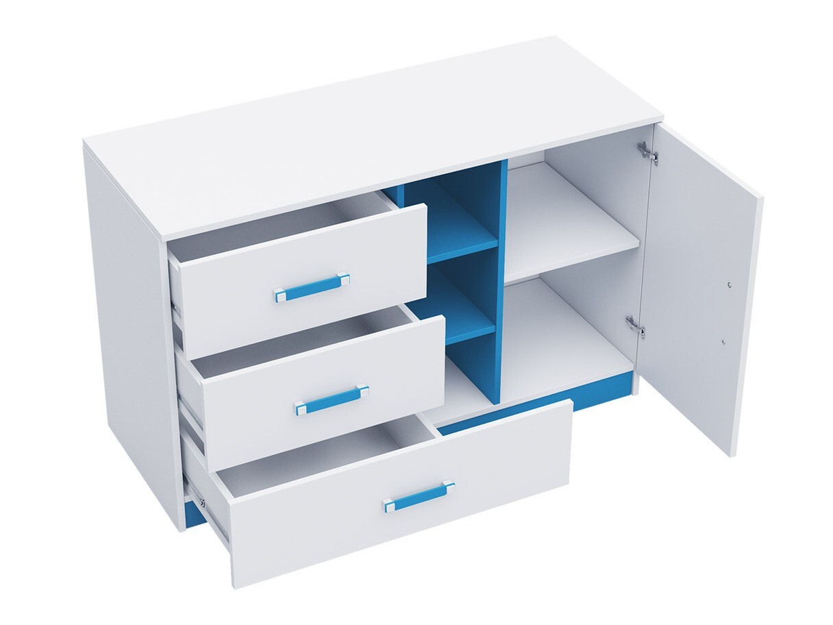 Komoda Sorviru 101 (Bela + Turkizna)