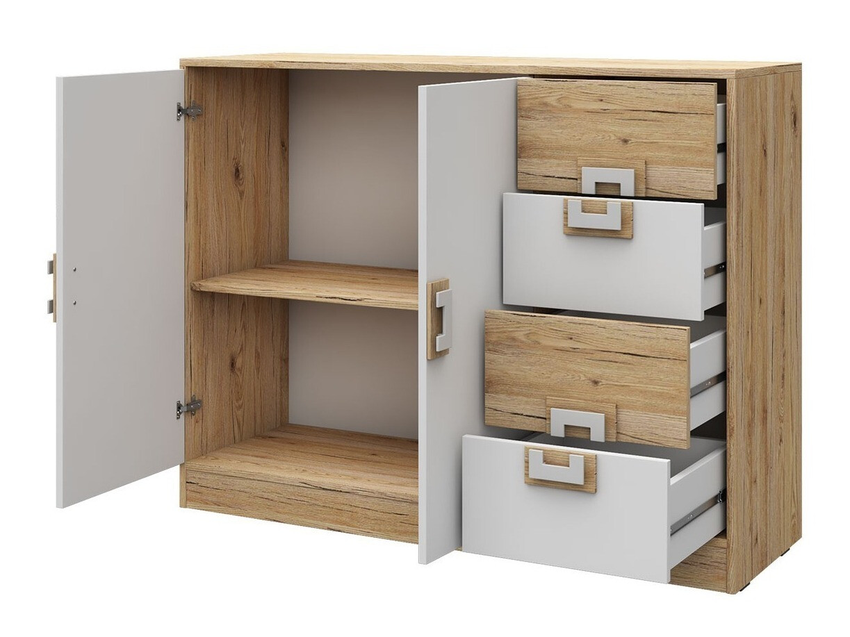 Komoda Tolfere 100 (Lahki hrast + Bela)