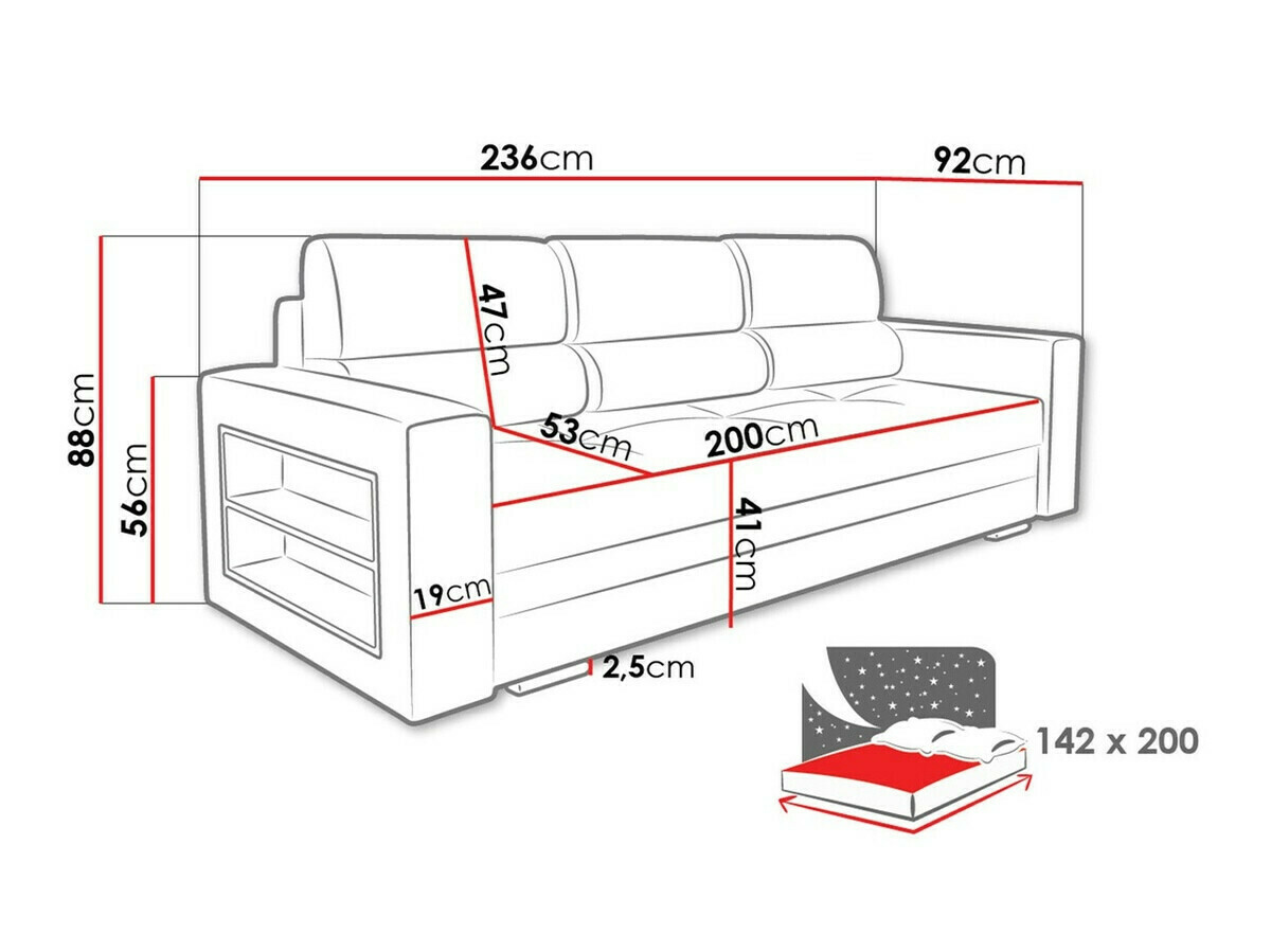 Kavč z ležiščem Decatur 100 (Amor Velvet 4314)