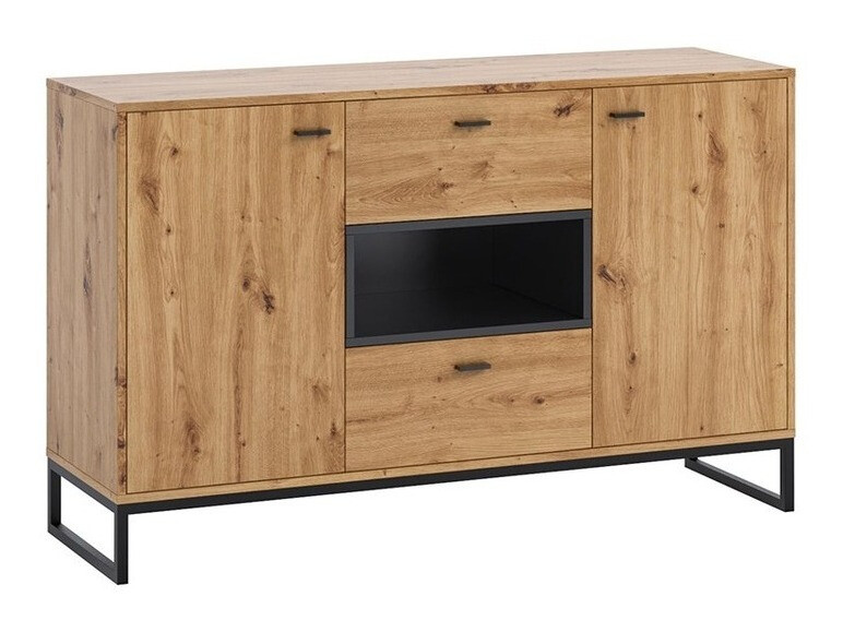 Komoda Baltesi 104 (Artisan hrast + Črna)