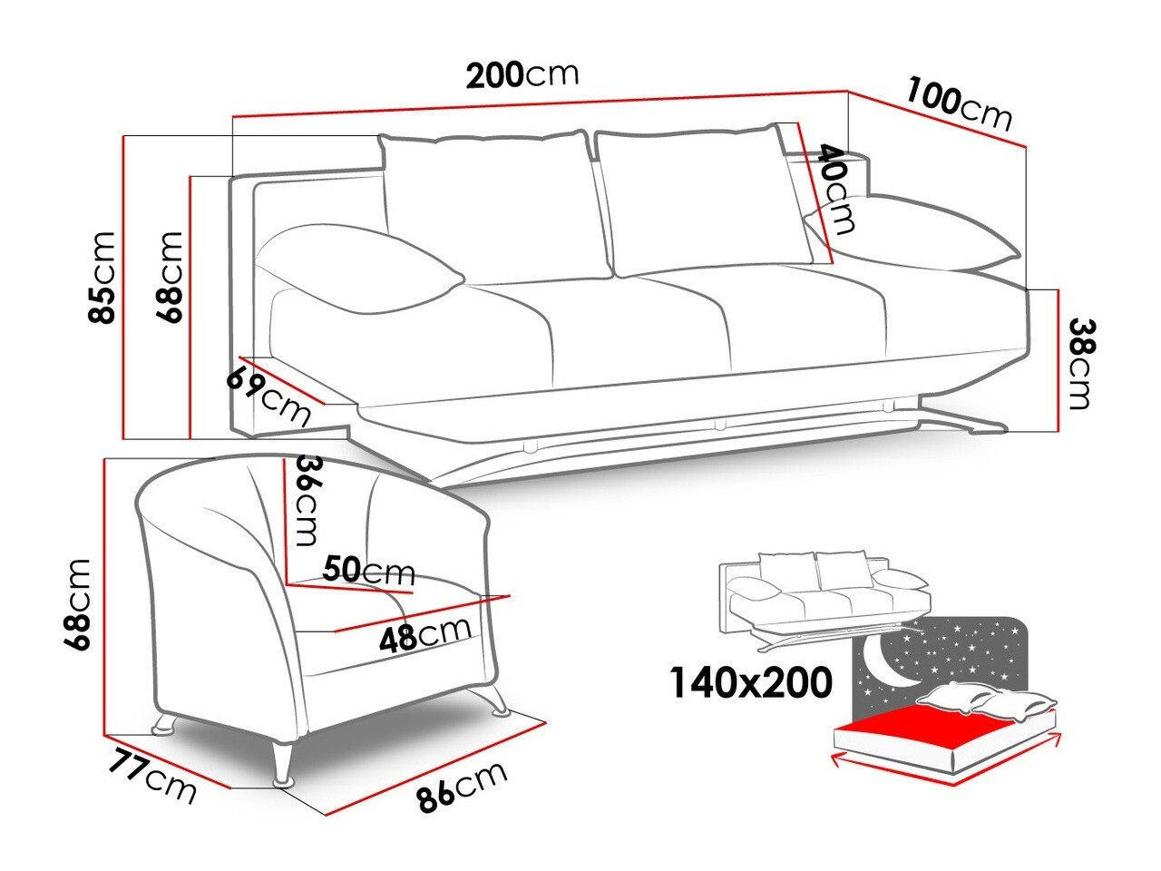 Komplet oblazinjenega pohištva Velum (Soft 020)