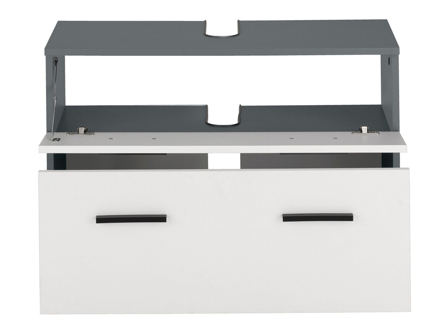 Prostostoječa kopalniška omarica za umivalnik Larlori 101 (Antracit + Bela)