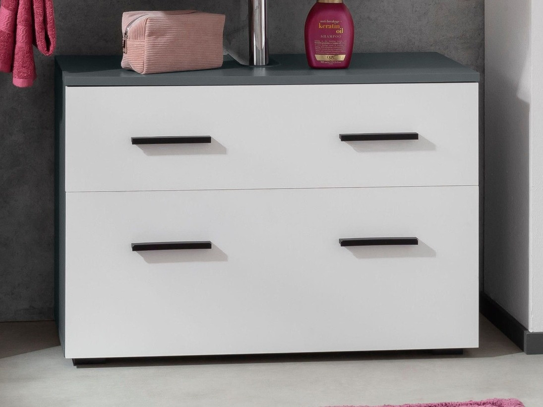 Prostostoječa kopalniška omarica za umivalnik Larlori 101 (Antracit + Bela)