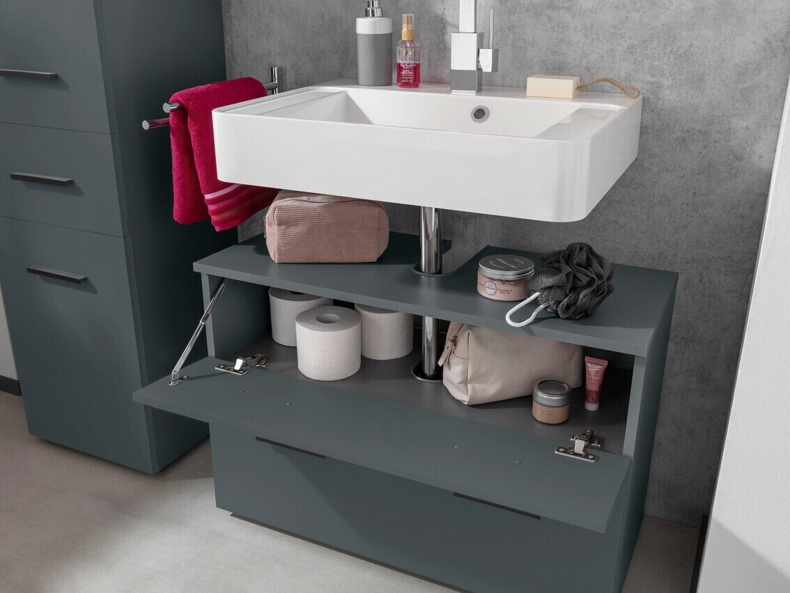 Prostostoječa kopalniška omarica za umivalnik Larlori 101 (Antracit)