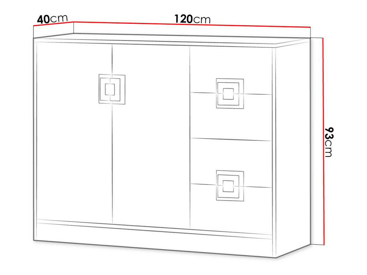 Komoda Balvire 100 (Lahki hrast + Bela + Roza)