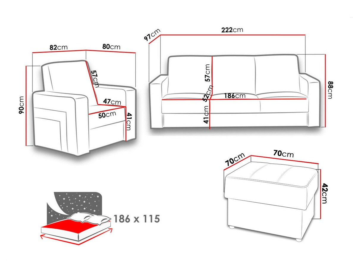 Komplet oblazinjenega pohištva Donum