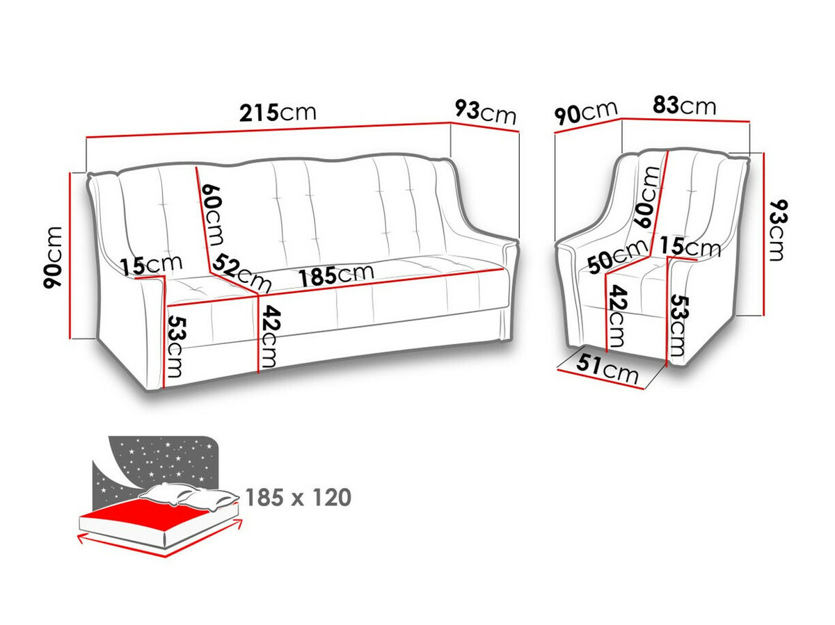 Komplet oblazinjenega pohištva Providence 110 (Ibiza 04 + Ibiza 03)