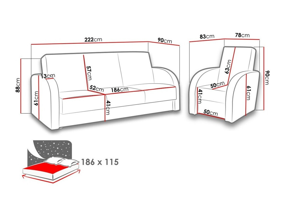 Oblazinjeno pohištvo Providence 173 (Soft 066 + Kreta 07)