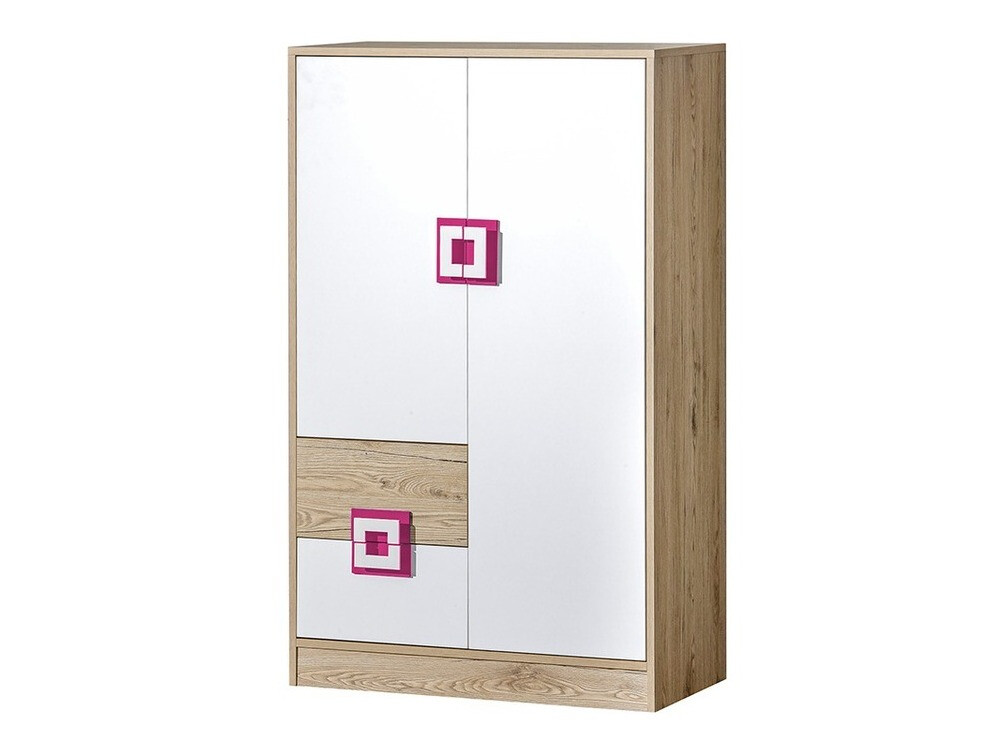 Komoda Balvire 108 (Lahki hrast + Bela + Roza)