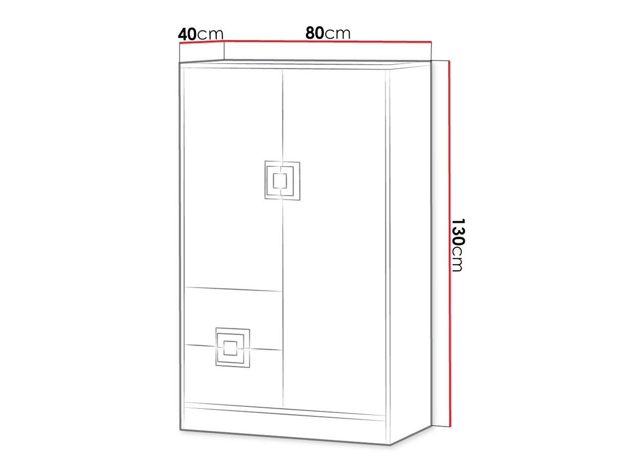 Komoda Balvire 108 (Lahki hrast + Bela + Siva)