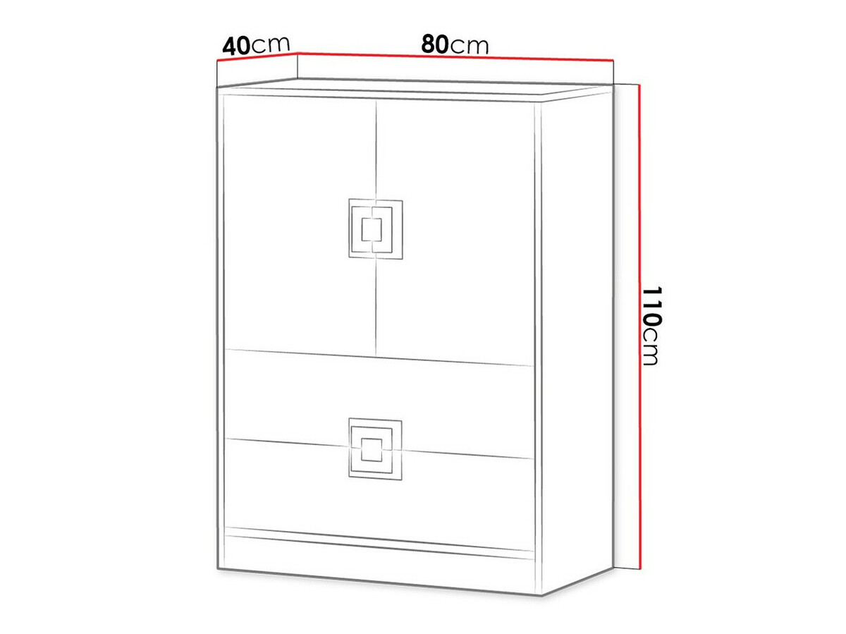 Komoda Balvire 109 (Lahki hrast + Bela + Turkizna)