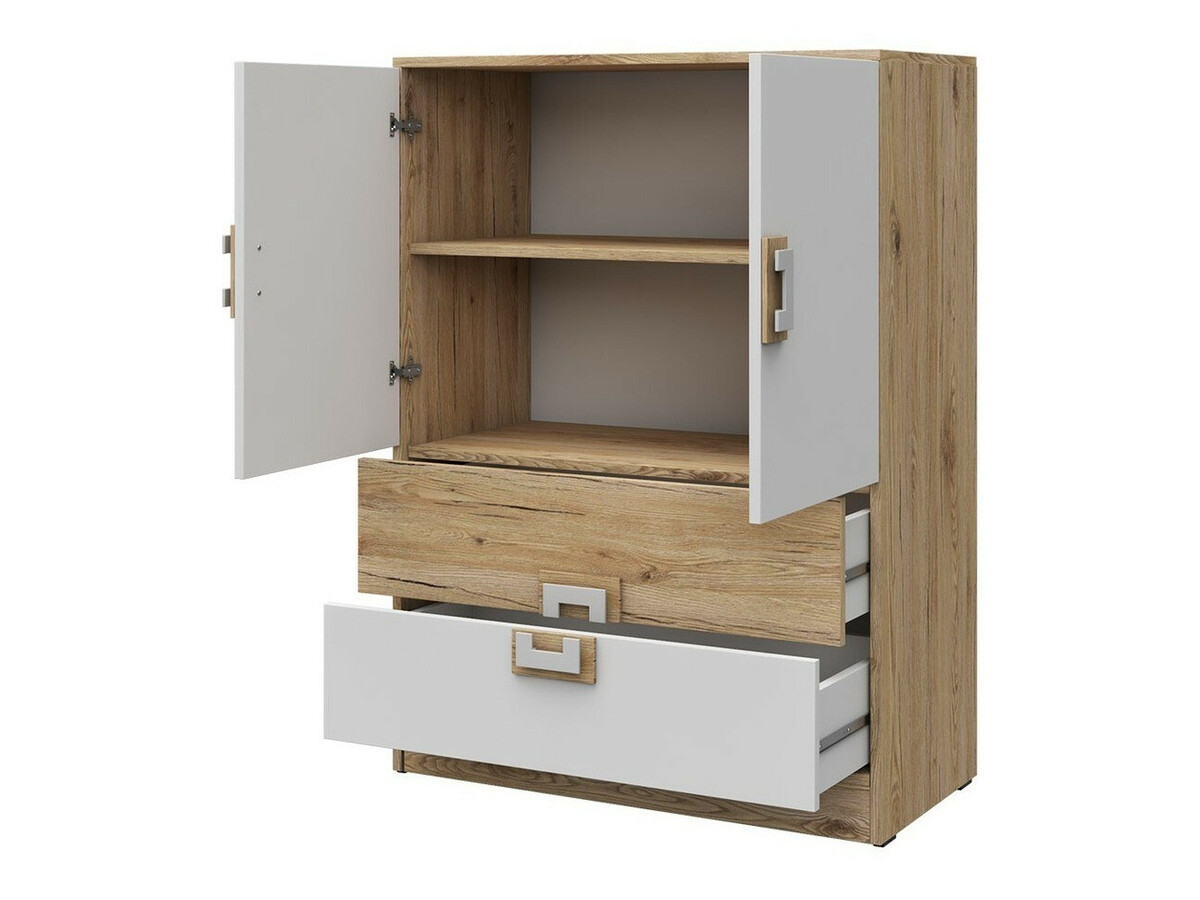 Komoda Balvire 109 (Lahki hrast + Bela)