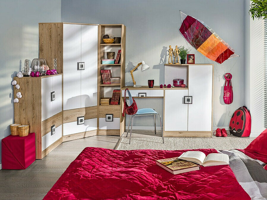 Komoda Balvire 109 (Lahki hrast + Bela)