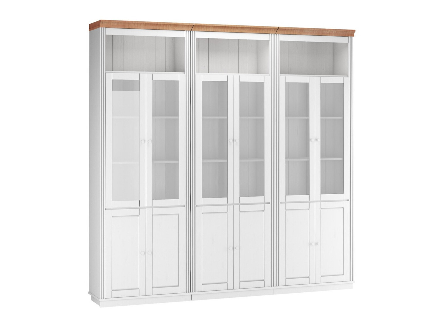 Komplet polic Saltoro 114 (Bela + Medeni hrast)