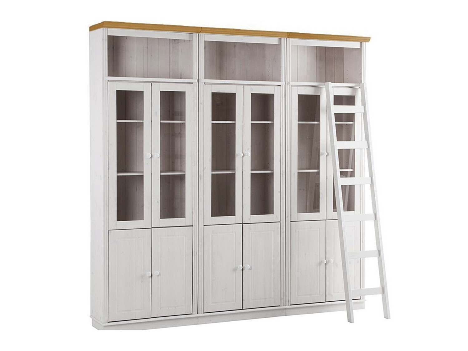 Komplet polic Saltoro 130 (Bela + Medeni hrast)