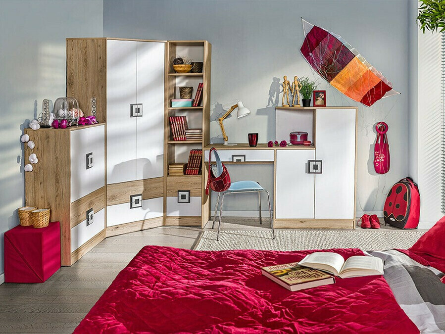 Regal Balvire 107 (Lahki hrast + Bela + Turkizna)