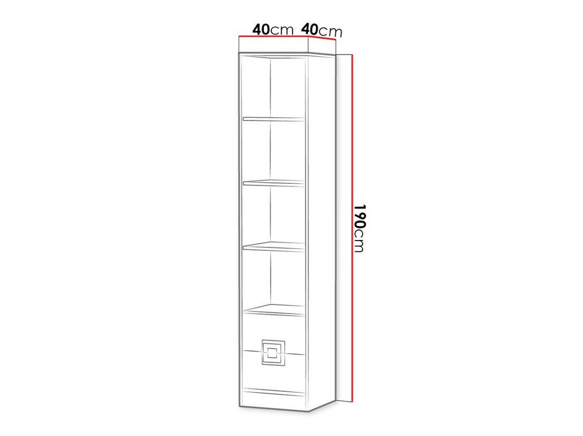 Regal Balvire 107 (Lahki hrast + Bela + Turkizna)