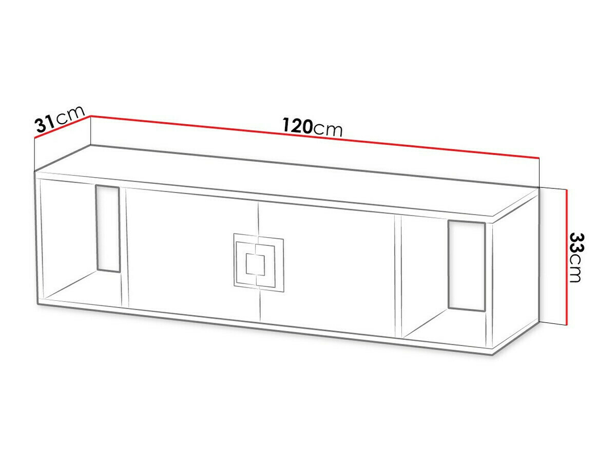 Stenska polica Balvire 112 (Lahki hrast + Bela)
