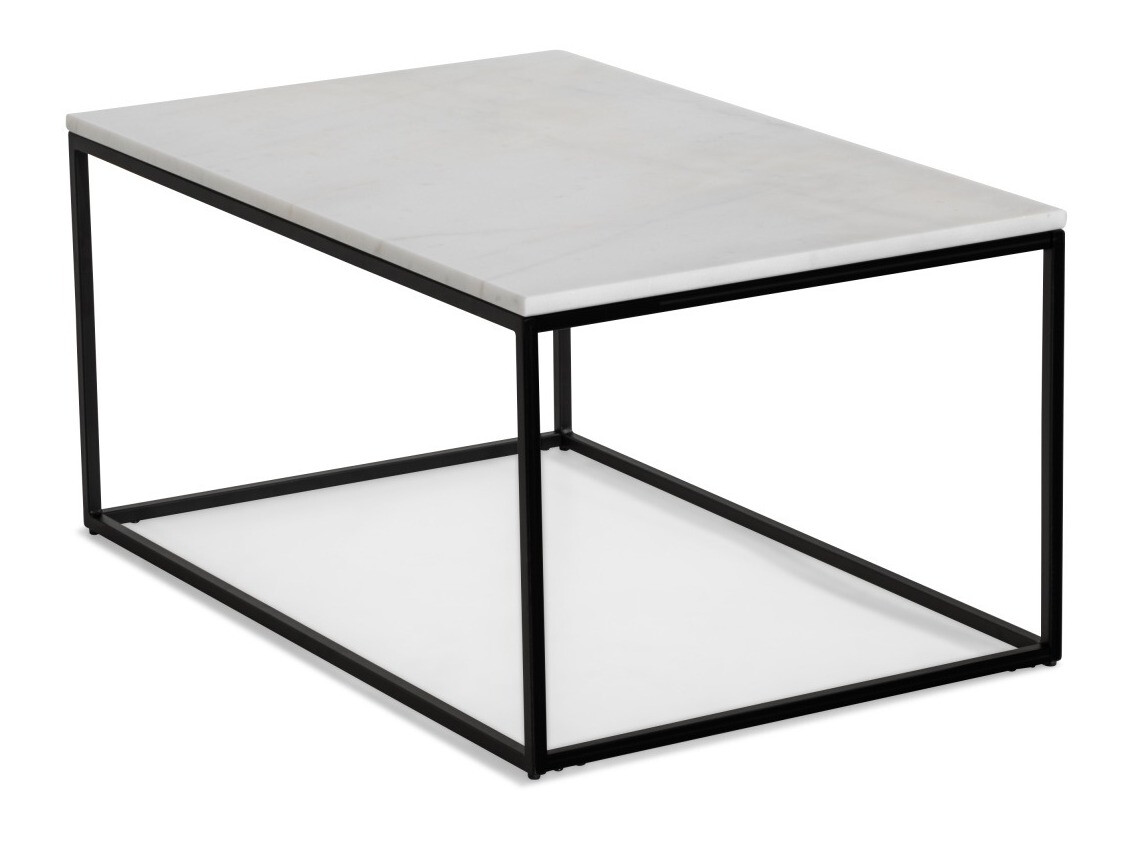 Klubska mizica Concept 55 145 (Beli marmor + Črna)