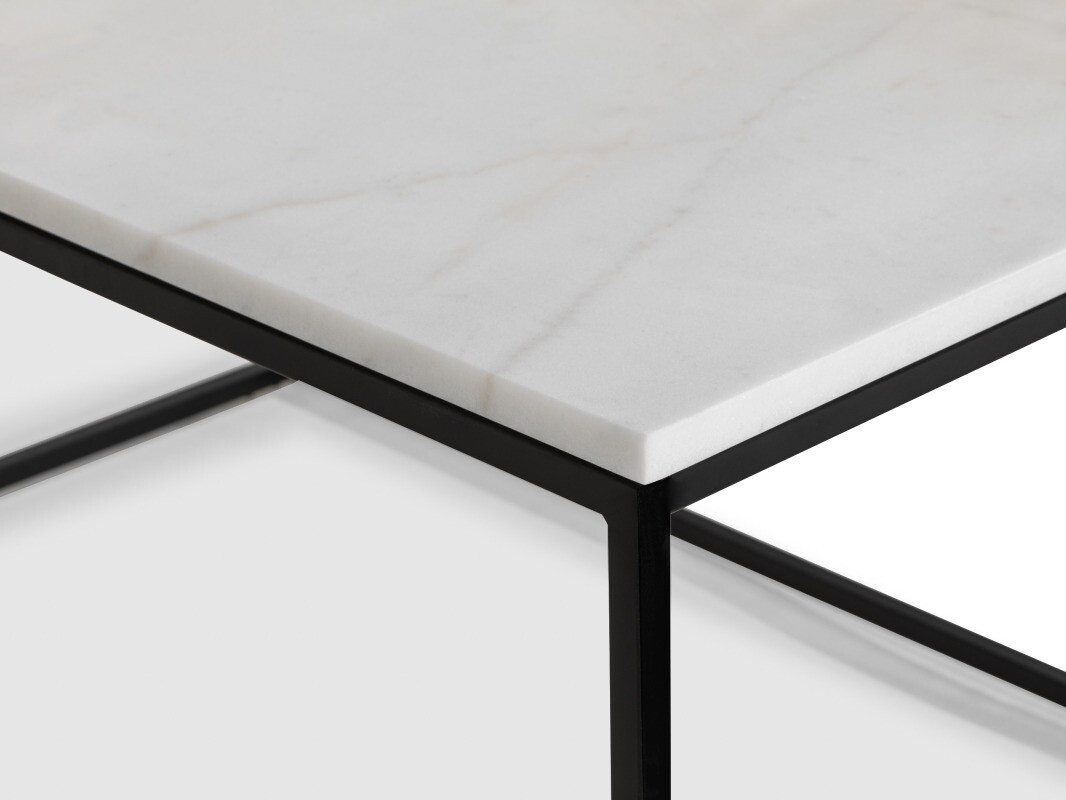 Klubska mizica Concept 55 145 (Beli marmor + Črna)