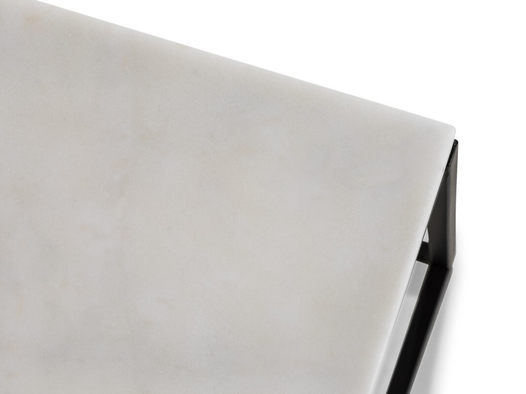 Klubska mizica Concept 55 145 (Beli marmor + Črna)