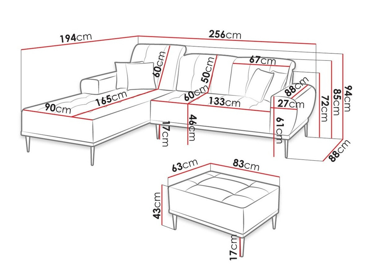 Oblazinjeno pohištvo Providence 155 (Tiffany 8)