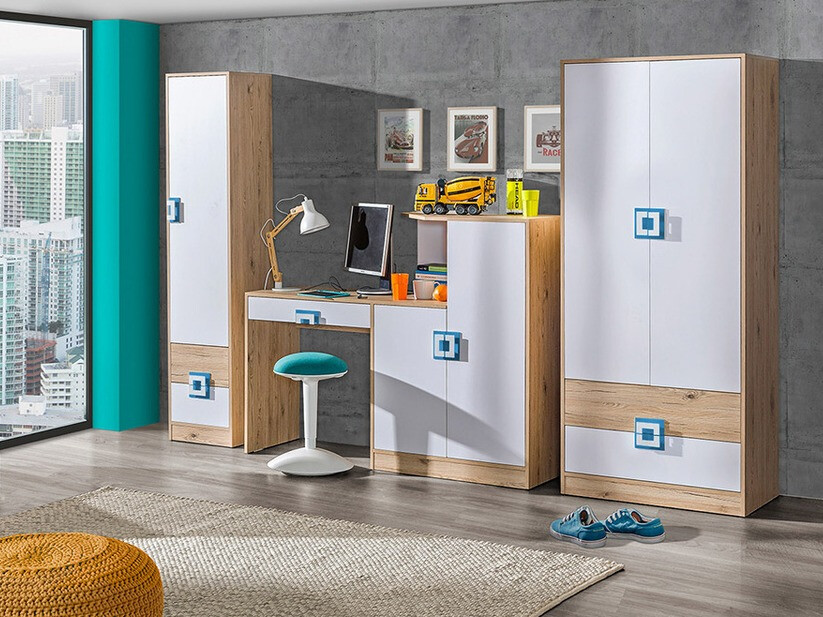 Regal Balvire 106 (Lahki hrast + Bela + Roza)