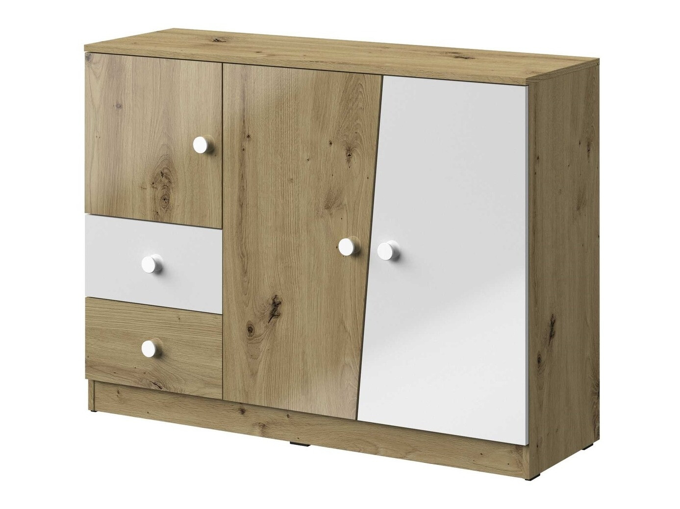 Komoda Mirelbu 106 (Artisan hrast + Sijaj bela)