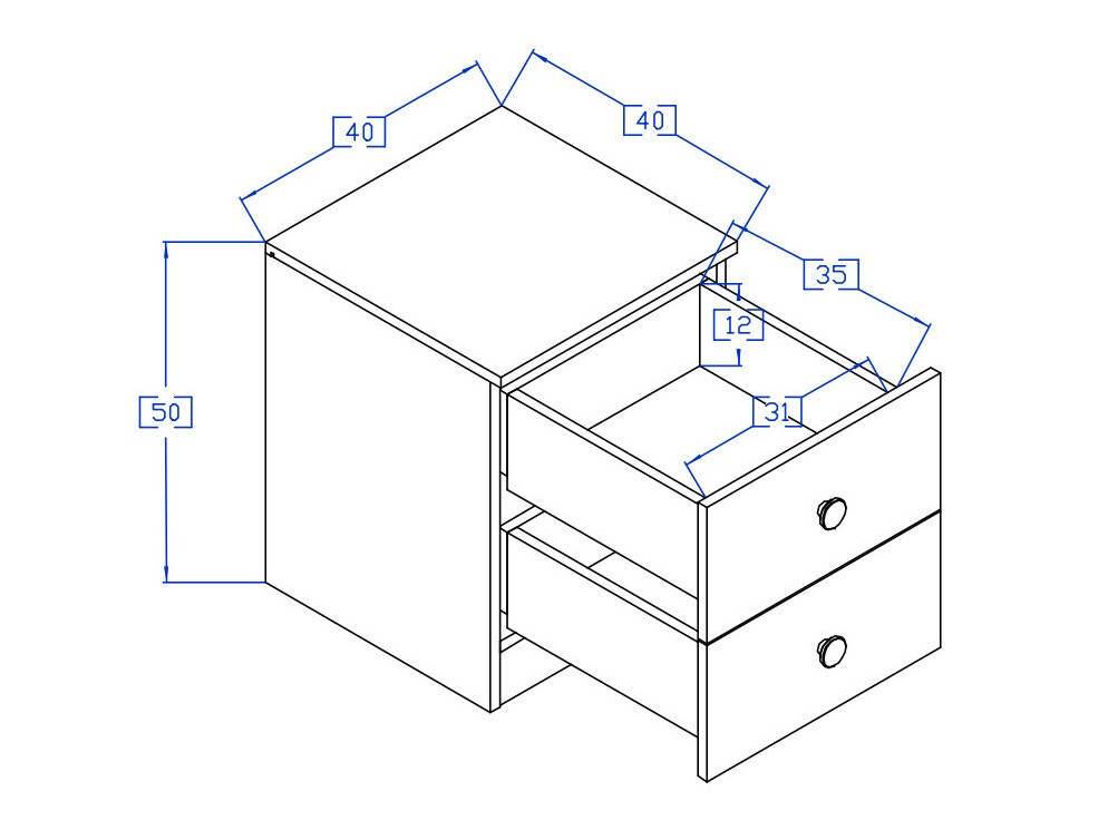 Nočna omarica Mirelbu 108 (Artisan hrast + Sijaj črna)