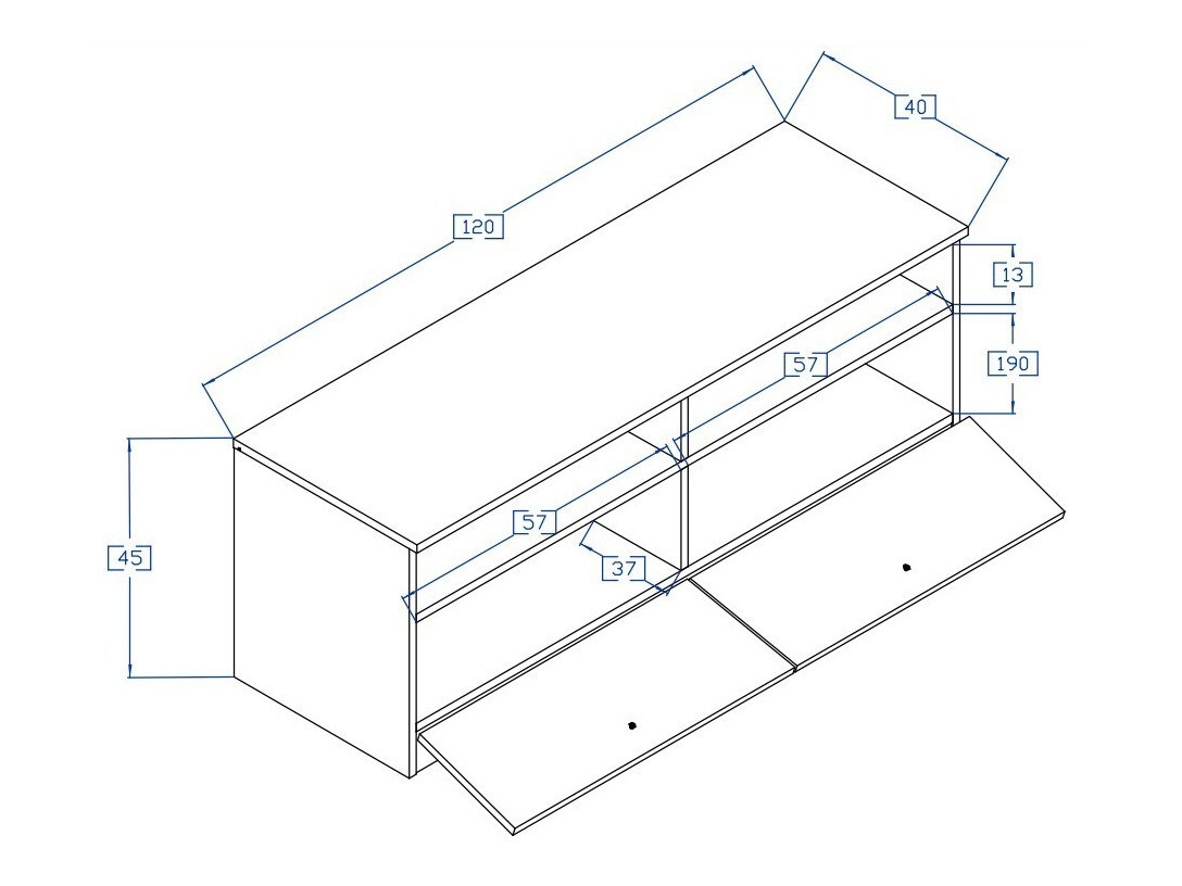 TV-omarica Mirelbu 107 (Artisan hrast + Bela + Črna)