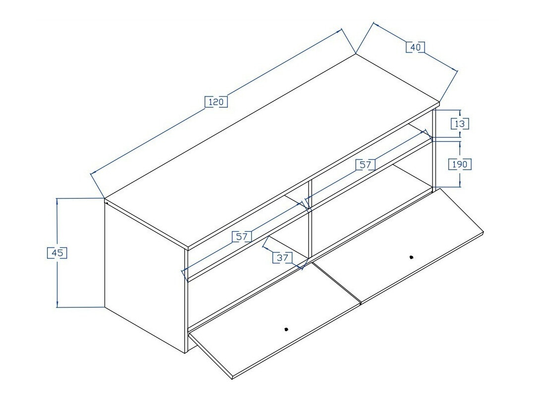 TV-omarica Mirelbu 107 (Artisan hrast + Sijaj bela + Siva)