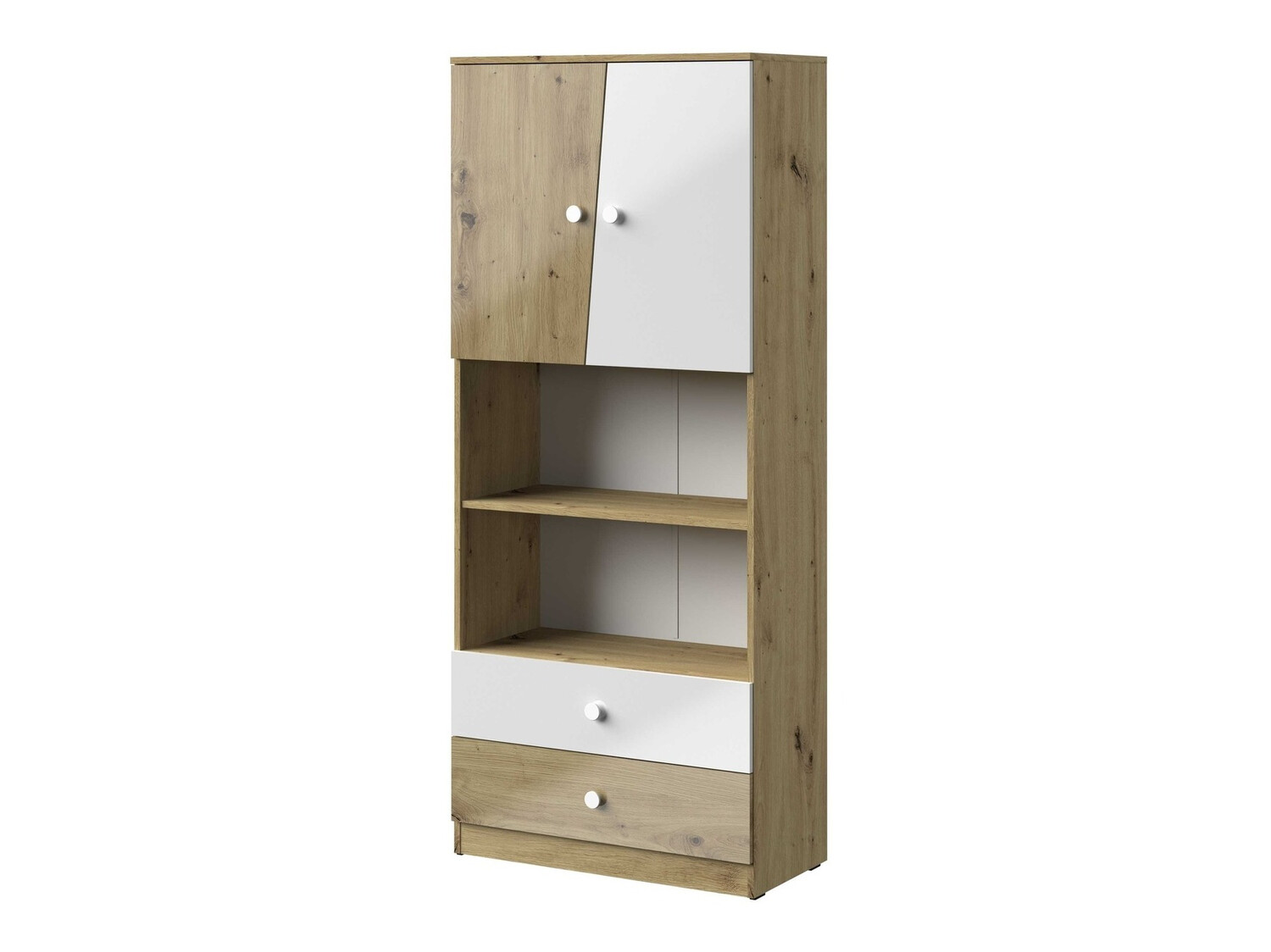 Regal Mirelbu 103 (Artisan hrast + Sijaj bela)