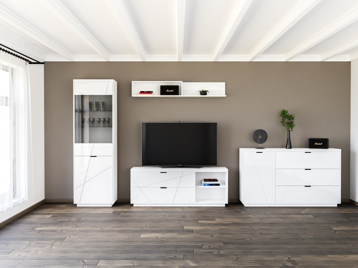 Dnevni prostor Fivale 114 (Sijaj bela + Bela)