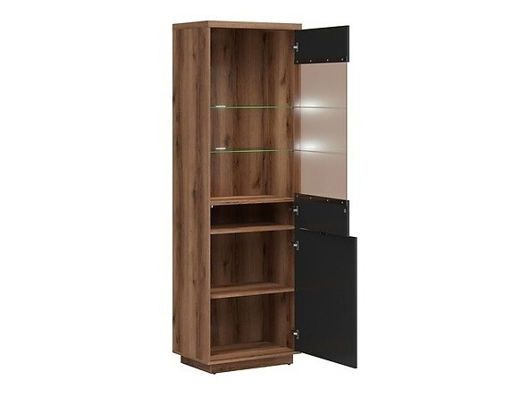 Komplet za dnevno sobo Fivale 113 (Temni delano hrast + Mat črna)