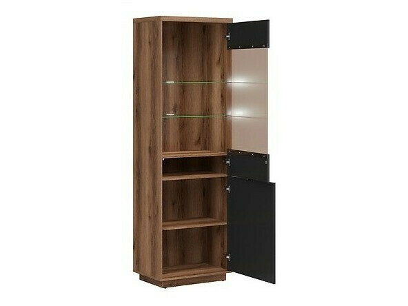 Komplet za dnevno sobo Fivale 114 (Temni delano hrast + Mat črna)