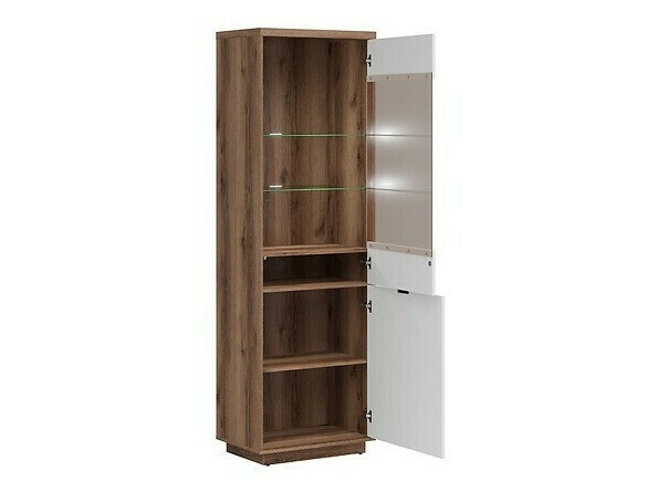 Komplet za dnevno sobo Fivale 114 (Temni delano hrast + Sijaj bela)