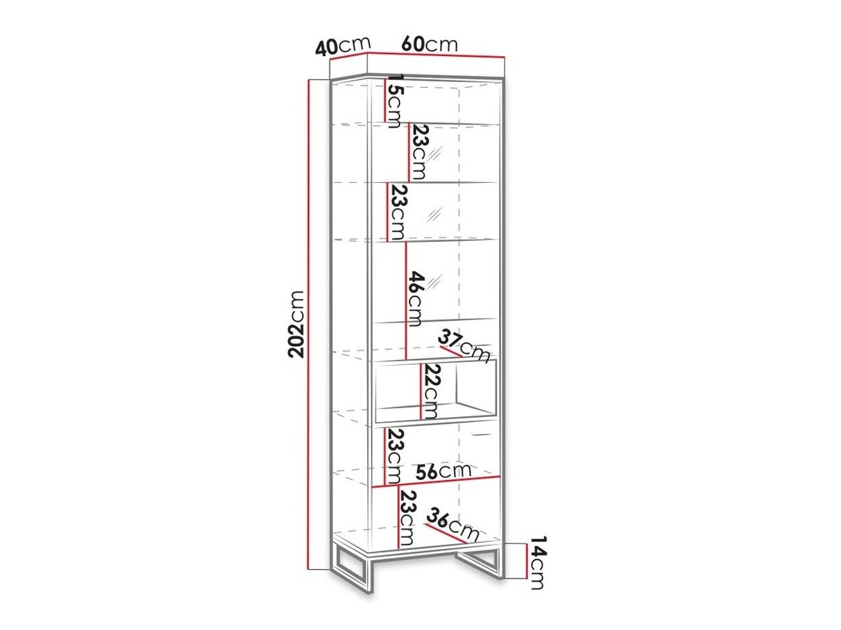 Regal Baltesi 120 (Artisan hrast + Črna)