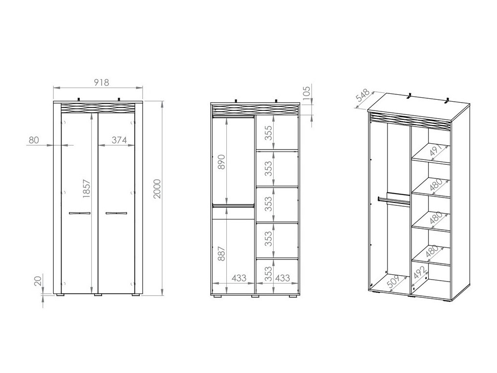 Garderobna omara Flonole 100