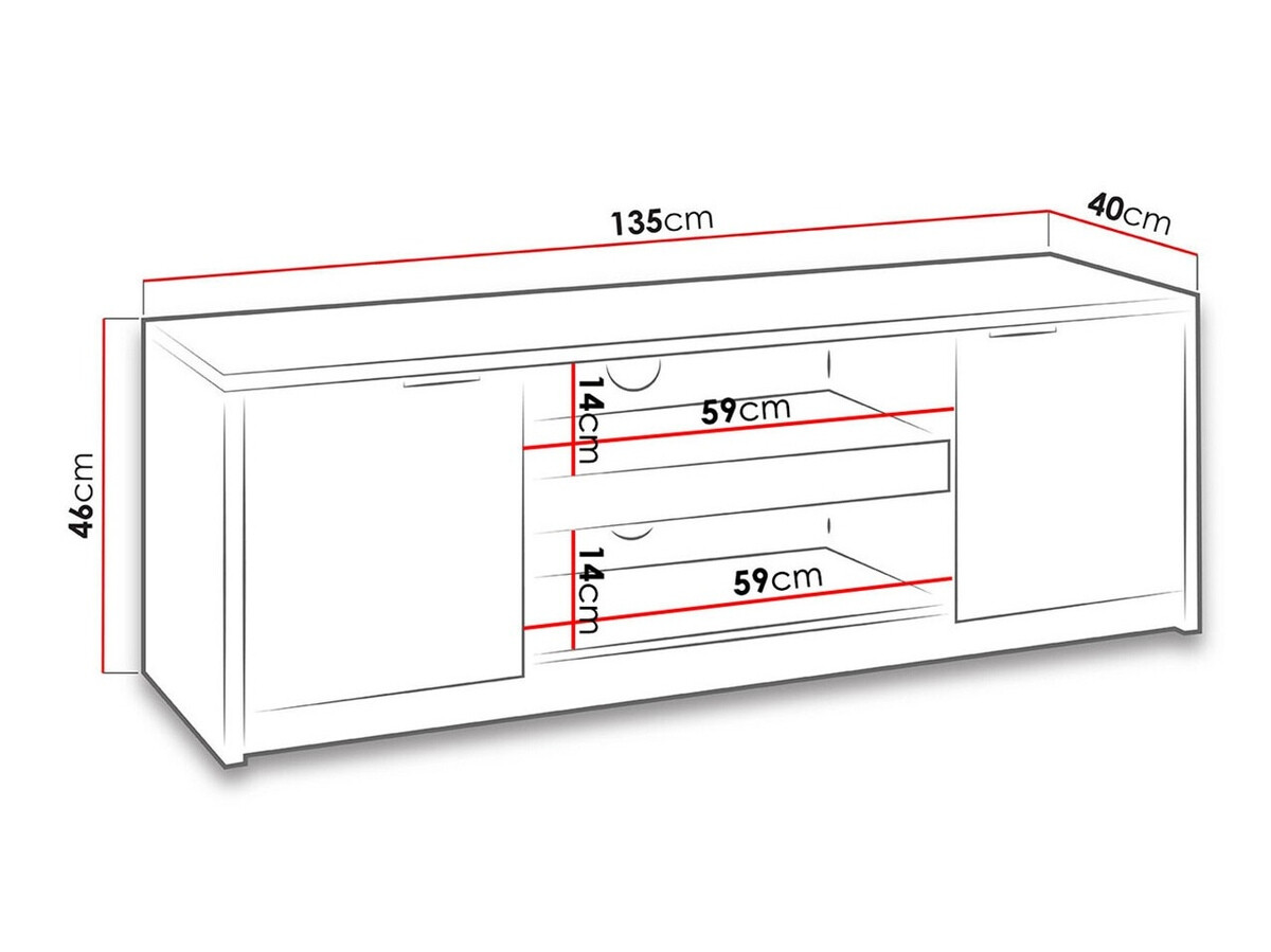 TV-omarica Providence 123 (Monastery hrast + Sijaj črna)