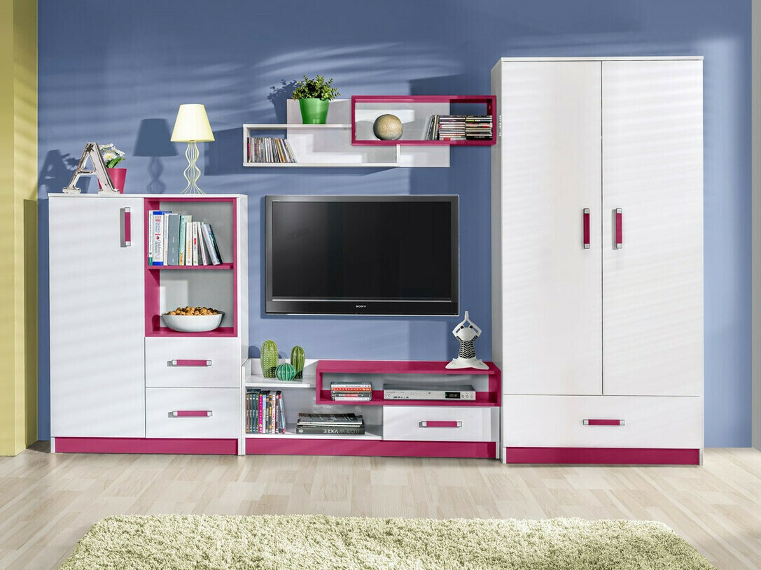 Komoda Lorlare 105 (Bela + Turkizna)