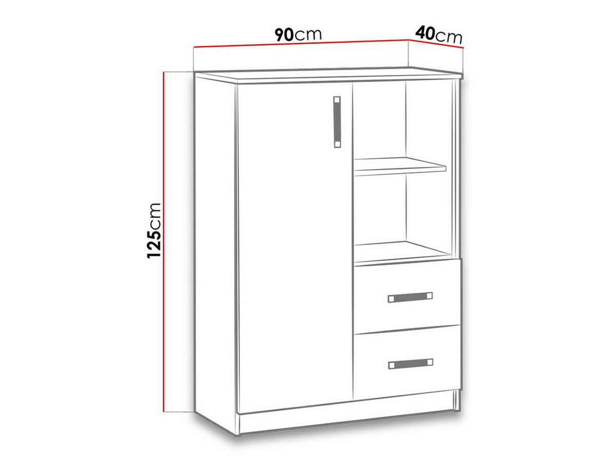 Komoda Lorlare 105 (Bela + Turkizna)