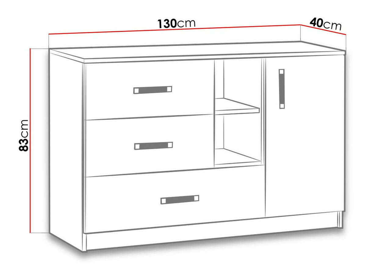 Komoda Lorlare 107 (Bela + Siva)