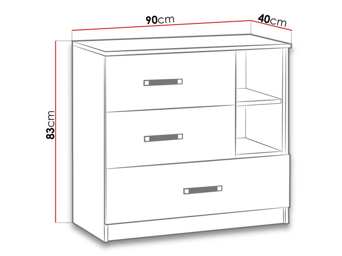 Komoda Lorlare 108 (Bela + Siva)
